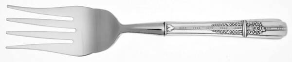 Celebrity-Wild Rose (Silverplate, 1939) Cold Meat Fork Large, Stainless Tines HC