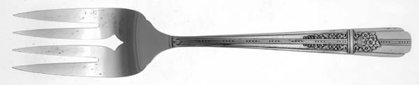 Celebrity-Wild Rose (Silverplate, 1939) Medium Solid Cold Meat Serving Fork