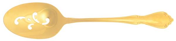 Chateau (Gold Electroplate) Pierced Tablespoon (Serving Spoon)