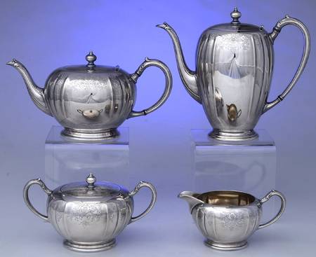 Chelsea (Silverplate, Hollowware) (4 Piece) Silverplate Tea Set