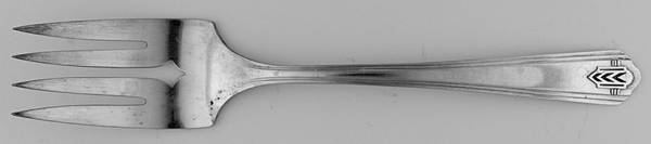 Chevron (Silverplate, 1930) Medium Solid Cold Meat Serving Fork