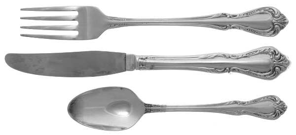 Chalice-Harmony (Silverplate, 1958) 3 Piece Youth Set (Knife, Fork & Spoon)