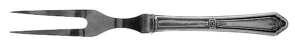 Chatelaine-Sonia (Silverplate, 1930) Small Steak Carving Fork with Stainless Prongs