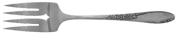 Country Lane (Silverplate, 1954) Medium Solid Cold Meat Serving Fork