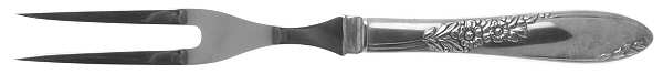 Country Lane (Silverplate, 1954) Small Steak Carving Fork with Stainless Prongs