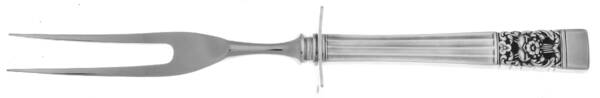 Coronation (Silverplate, 1936, No Mono) Small Steak Carving Fork with Stainless Prongs