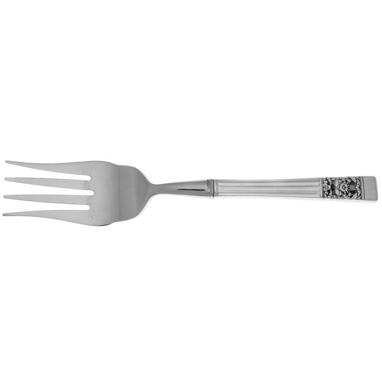 Coronation (Silverplate, 1936, No Mono) Cold Meat Fork Large, Stainless Tines HC