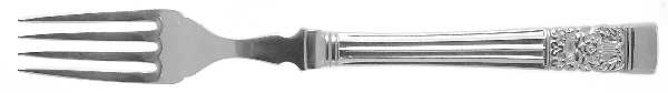 Coronation (Silverplate, 1936, No Mono) Individual Hollow Fish Fork w/Silverplate Tines