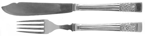 Coronation (Silverplate, 1936, No Mono) (2 Pc) Fish Set Silverplate Blade Hollow Handle