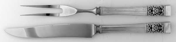 Coronation (Silverplate, 1936, No Mono) Stainless Blade, Game 2-Piece Carving Set