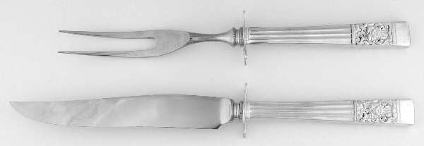 Coronation (Silverplate, 1936, No Mono) Carving Set-2pc-Stainless Blade/Game