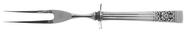 Coronation (Silverplate, 1936, No Mono) Small Steak Carving Fork with Stainless Prongs