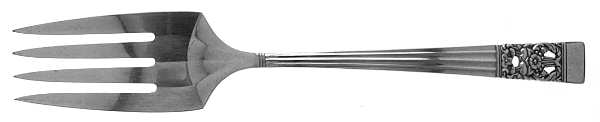Coronation (Silverplate, 1936, No Mono) Medium Solid Cold Meat Serving Fork