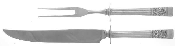 Coronation (Silverplate, 1936, No Mono) Small 2-Piece Steak Carving Set w/Stainless Blade