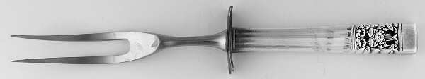 Coronation (Silverplate, 1936, No Mono) Small Steak Carving Fork with Stainless Prongs