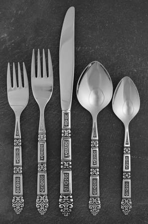 Coronation (Stainless, Black Accent) 5 Piece Place Setting