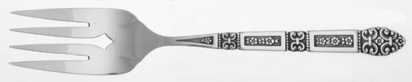 Coronation (Stainless, Black Accent) Medium Solid Cold Meat Serving Fork