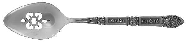 Coronation (Stainless, Black Accent) Pierced Tablespoon (Serving Spoon)