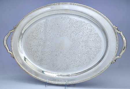 Colonial Suite (Silverplate, Hollowware) Large Silverplate Waiter Tray