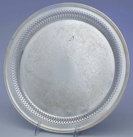 Colonial Suite (Silverplate, Hollowware) 12" Pierced Round Tray
