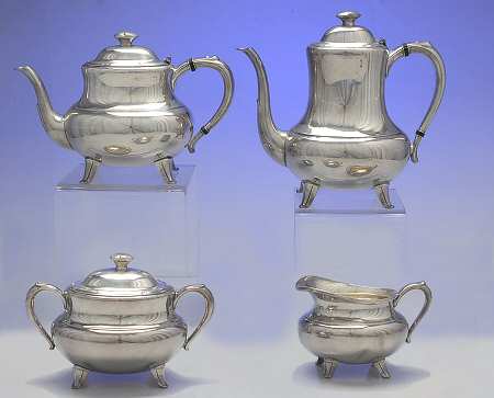 Croydon (Silverplate, Hollowware) (4 Piece) Silverplate Tea Set