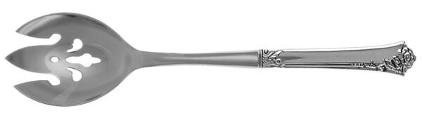 Damask Rose (Sterling, 1946, No Monograms) Salad Serving Fork with Stainless Prongs HC