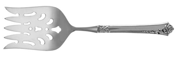 Damask Rose (Sterling, 1946, No Monograms) Fish Serving Fork with Stainless Tines HC