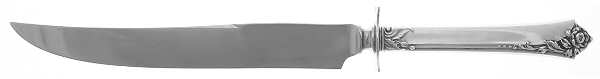 Damask Rose (Sterling, 1946, No Monograms) Small Steak Carving Knife with Stainless Blade