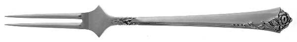 Damask Rose (Sterling, 1946, No Monograms) Solid Serving Spinach Fork