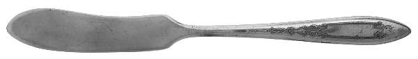 Debutante-Grandeur-Princess (Slvp, 1934, No Monos) Flat Handle Butter Spreader by Oneida Silver