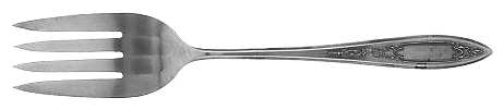 Debutante-Grandeur-Princess (Slvp, 1934, No Monos) Medium Solid Cold Meat Serving Fork