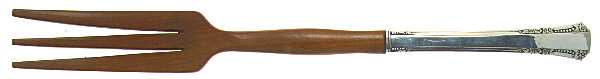 Del Mar (Silverplate, 1939) Salad Serving Fork with Wooden Prongs
