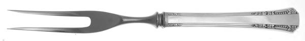 Del Mar (Silverplate, 1939) Small Steak Carving Fork with Stainless Prongs