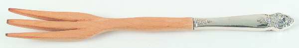 Distinction (Silverplate, 1951) Salad Serving Fork with Wooden Prongs