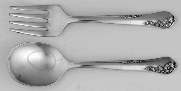 Engagement (Sterling, 1952, No Monograms) 2 Pc Baby Set (BF, BS)