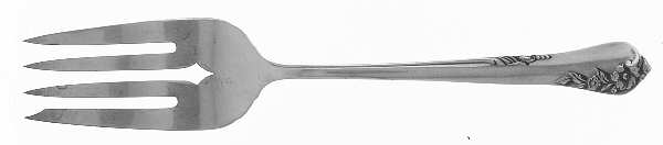 Engagement (Sterling, 1952, No Monograms) Medium Solid Cold Meat Serving Fork