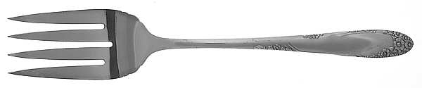 English Garden (Silverplate, 1949) Medium Solid Cold Meat Serving Fork