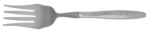 Enchantment-Gentle Rose (Silverplate, 1960) Cold Meat Fork Large, Stainless Tines HC