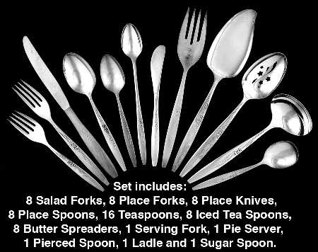 Enchantment-Gentle Rose (Silverplate, 1960) 69 Piece Set