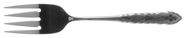 Floral Bouquet (Stainless) Medium Solid Cold Meat Serving Fork