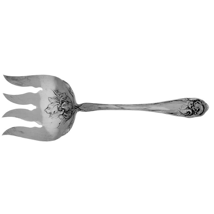 Flower De Luce (Silverplate, 1904) Solid Salad Serving Fork