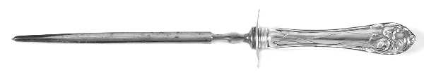 Flower De Luce (Silverplate, 1904) Large Roast Steel Rod Knife Sharpener