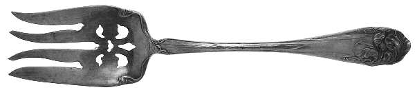 Flower De Luce (Silverplate, 1904) Medium Solid Cold Meat Serving Fork