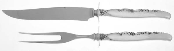 Flower Lane (Sterling, 1957) Small Stainless Blade 2-Piece Steak Carving Set