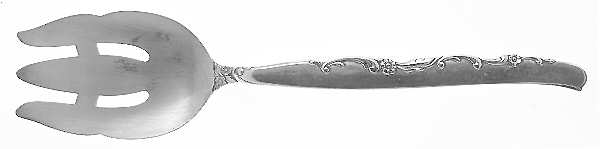 Flower Lane (Sterling, 1957) Medium Solid Cold Meat Serving Fork