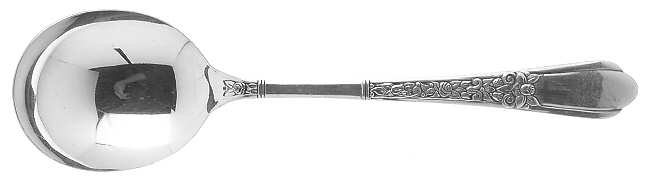 Floral II (Silverplate, 1938) Round Bowl Soup Spoon (Gumbo)