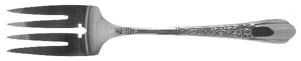 Floral II (Silverplate, 1938) Medium Solid Cold Meat Serving Fork