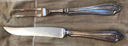 Georgian (Silverplate, 1912) Small Stainless Blade 2-Piece Steak Carving Set