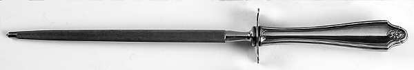 Georgian (Silverplate, 1912) Large Roast Steel Rod Knife Sharpener