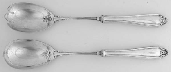 Georgian (Silverplate, 1912) 2-Piece Salad Set with Silverplate Bowl